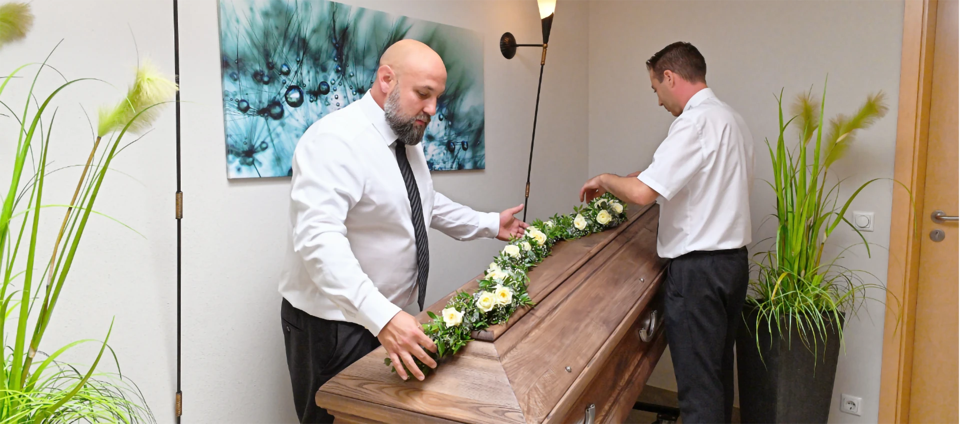 Vorbereitung zur Trauerfeier